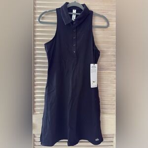 NEW ALO Yoga Black Charmed Tennis Dress-